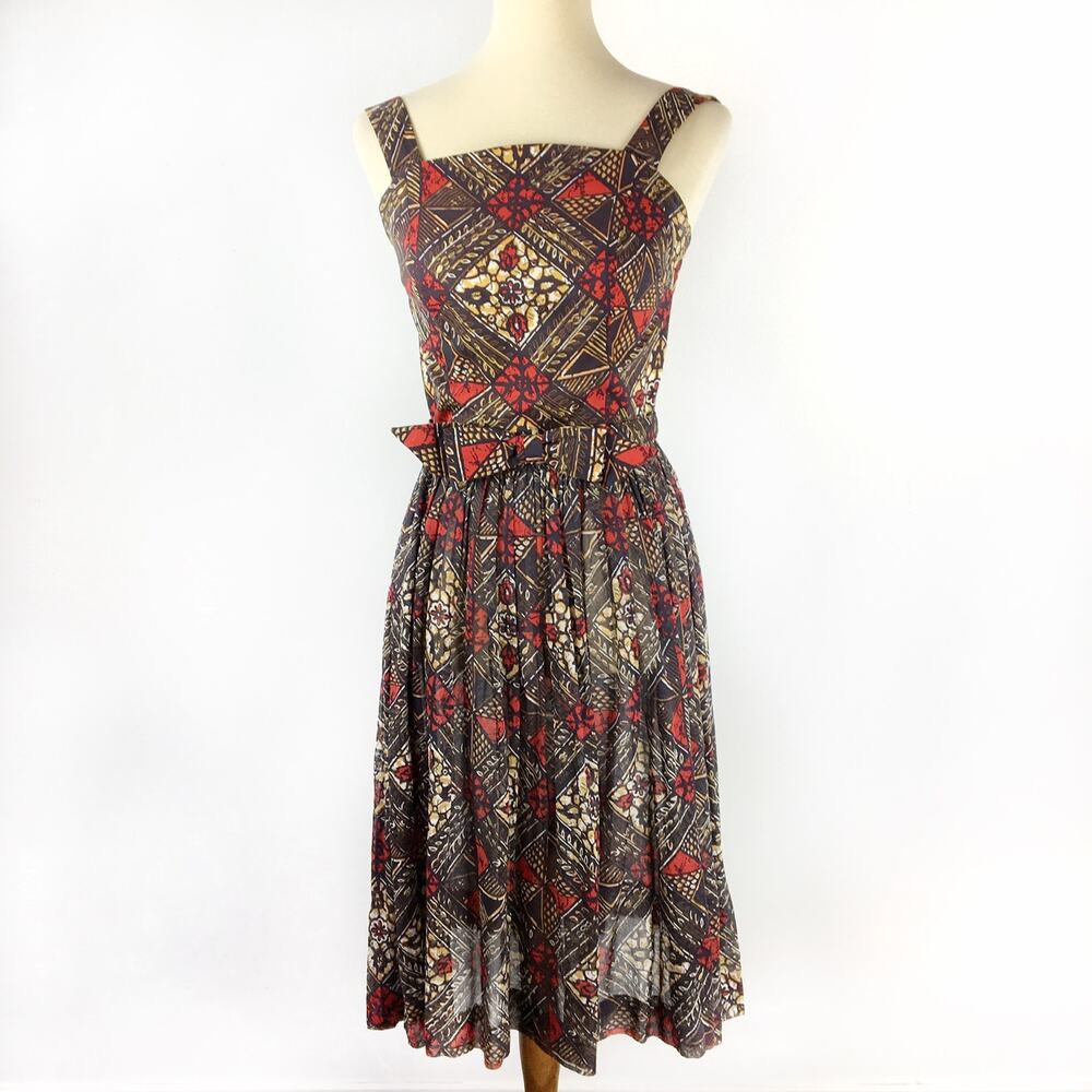 Vintage Gay Gibson belted sun dress size XS/S